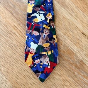 Vintage Save The Children Artwork Men's Necktie "Dads" (Sarah age 12) 100% Silk